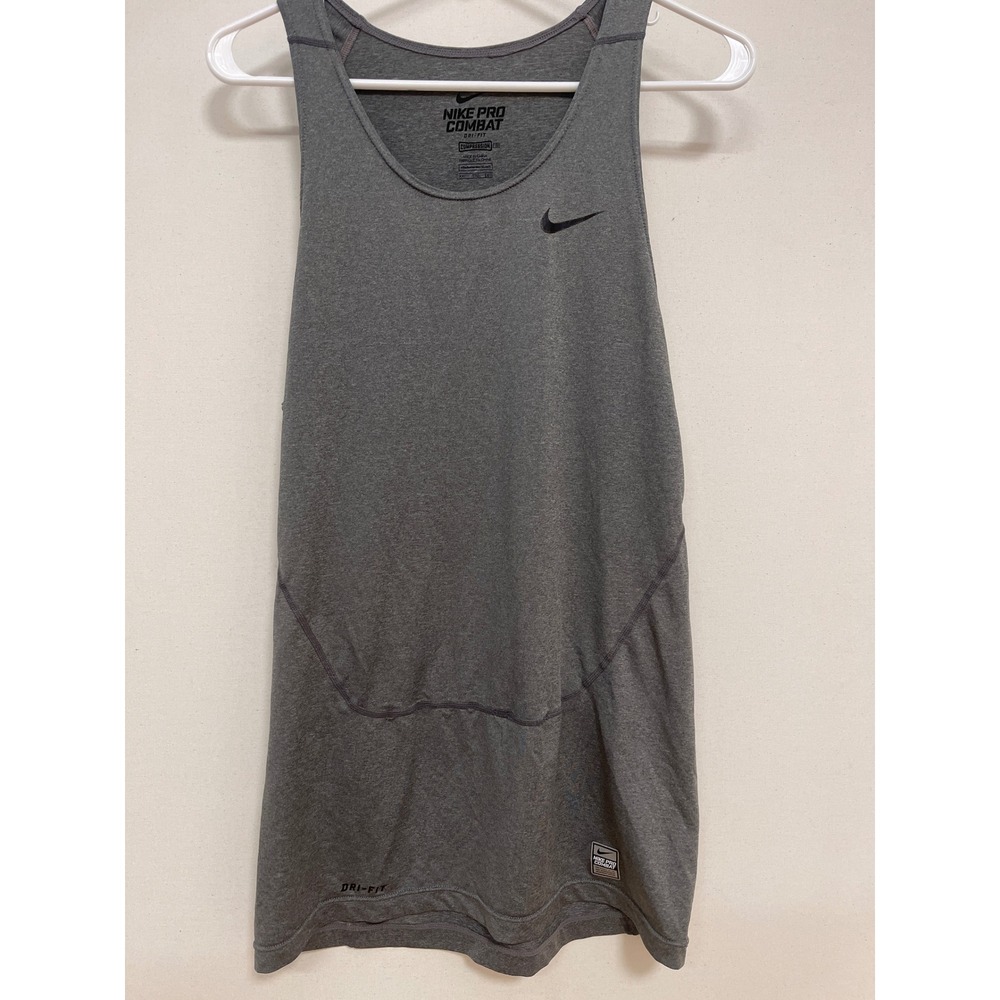 Nike Pro Combat Dri-FIT Compression Tank Top Gray XXL 445591-071